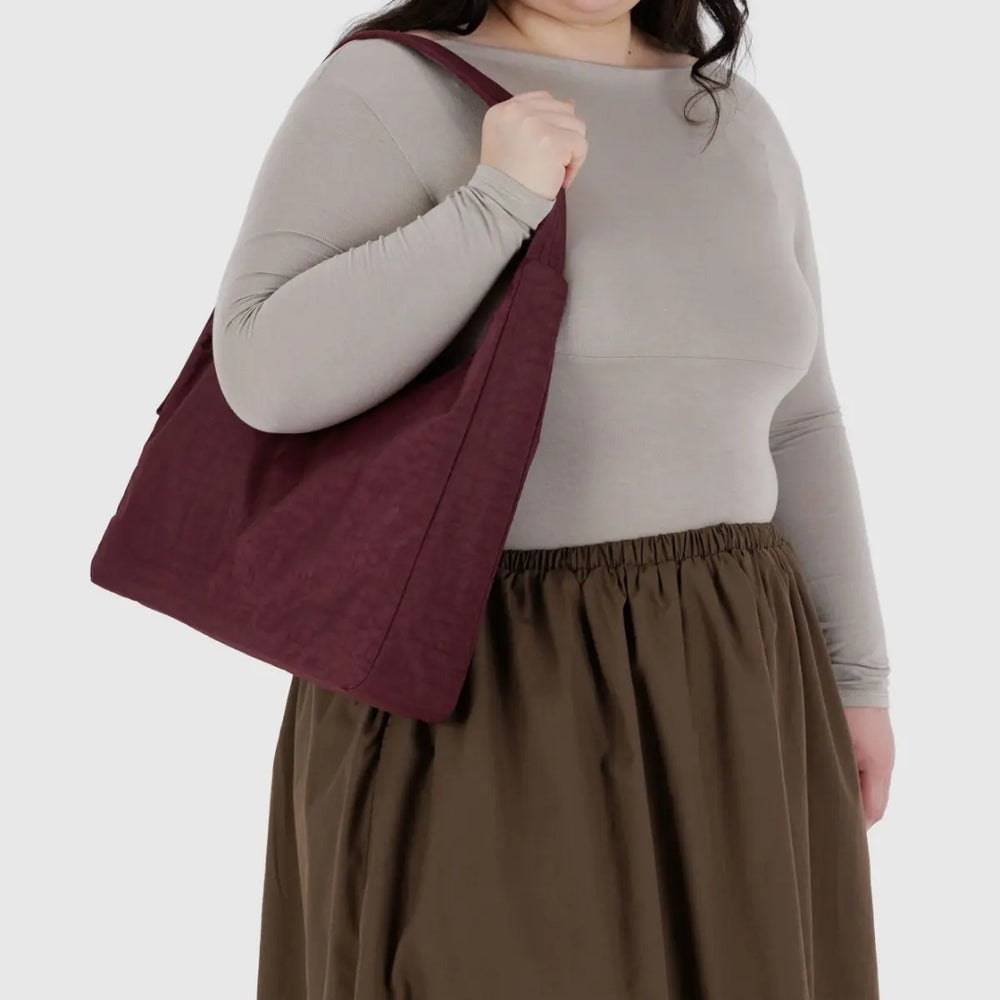 Nylon Shoulder Bag - Mahogany