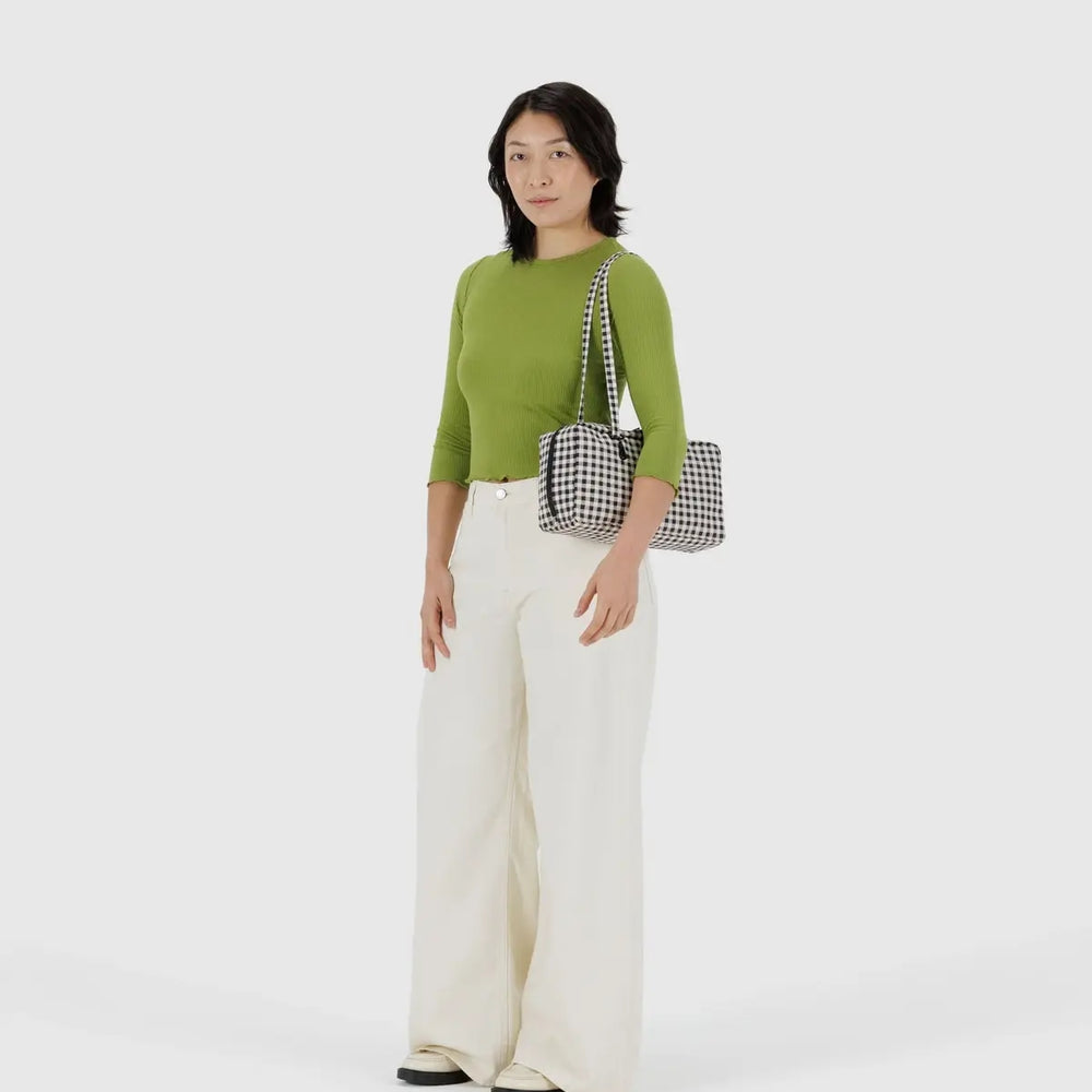 
                      
                        Small Nylon Bowler Bag - Black & White Gingham
                      
                    