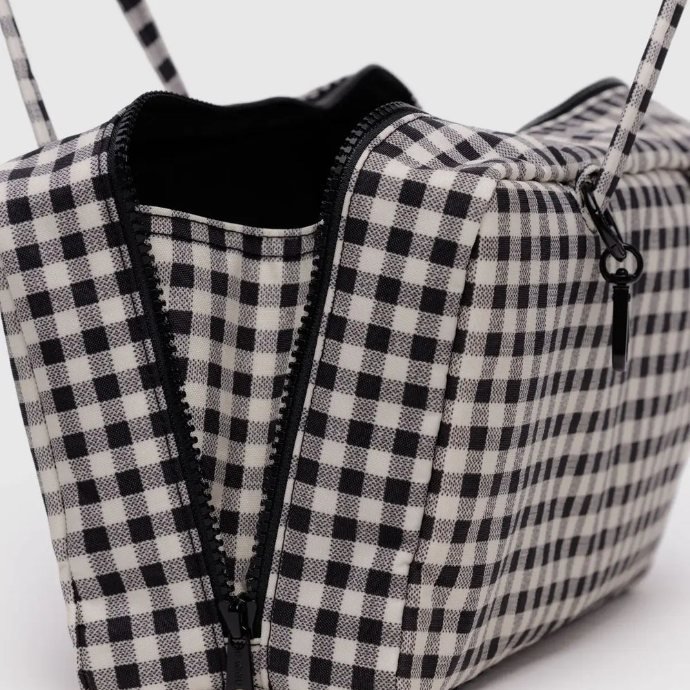 
                      
                        Small Nylon Bowler Bag - Black & White Gingham
                      
                    
