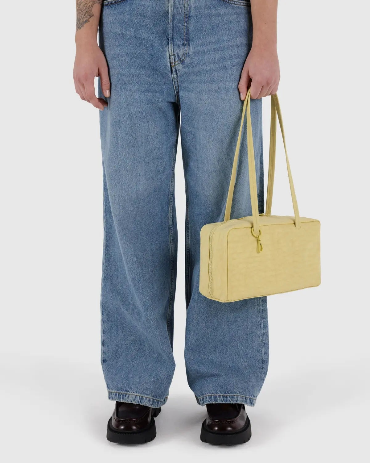 Small Nylon Bowler Bag - Butter