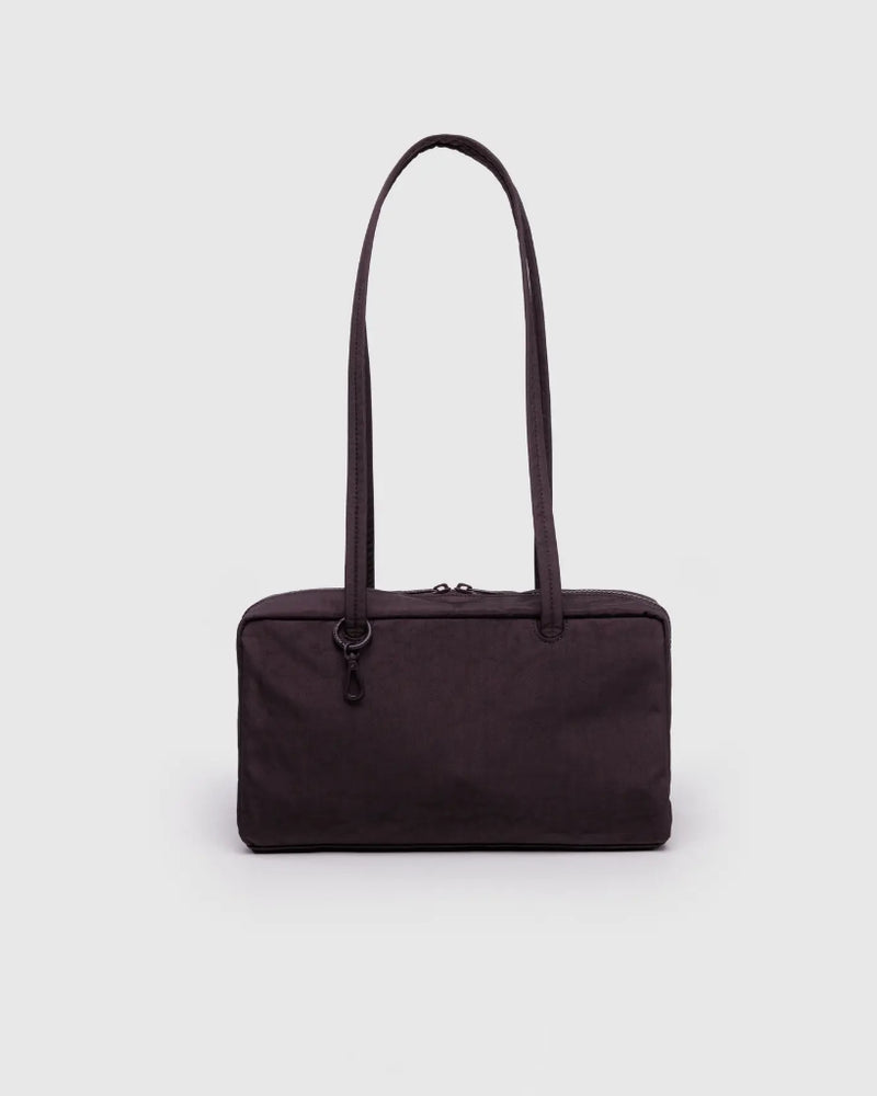 Small Nylon Bowler Bag - Chocolate Plum