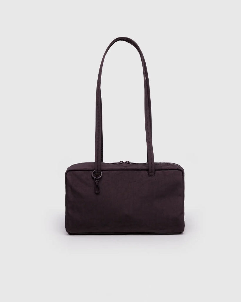 Small Nylon Bowler Bag - Chocolate Plum