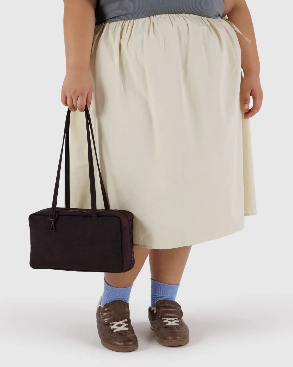 Small Nylon Bowler Bag - Chocolate Plum