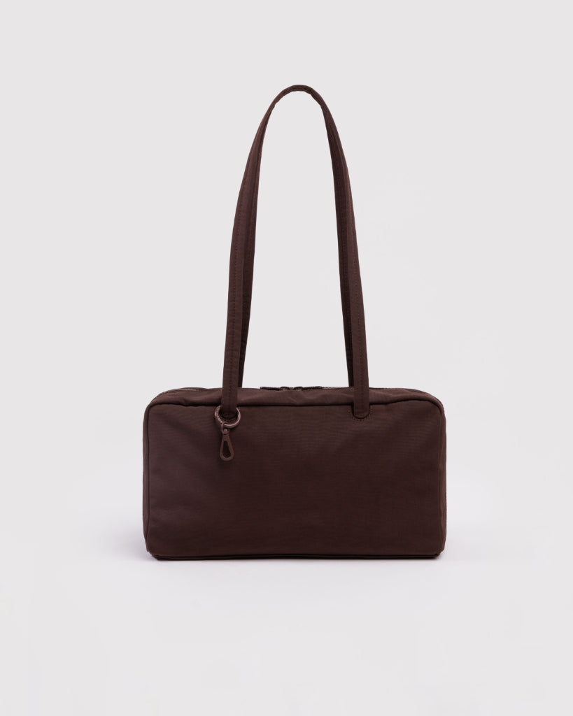 Small Nylon Bowler Bag - Coffee