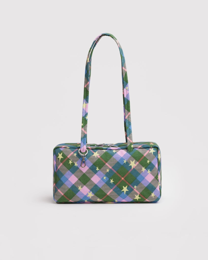 Small Nylon Bowler Bag - Green Star Plaid [PRE ORDER]