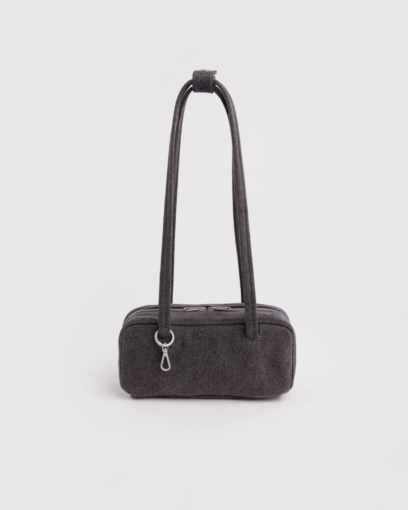 Small Bowler Bag - Washed Black Denim