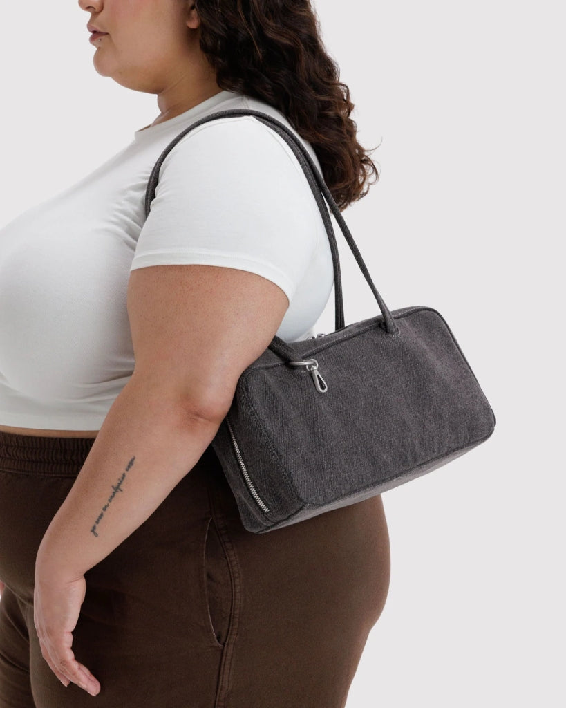 Small Bowler Bag - Washed Black Denim