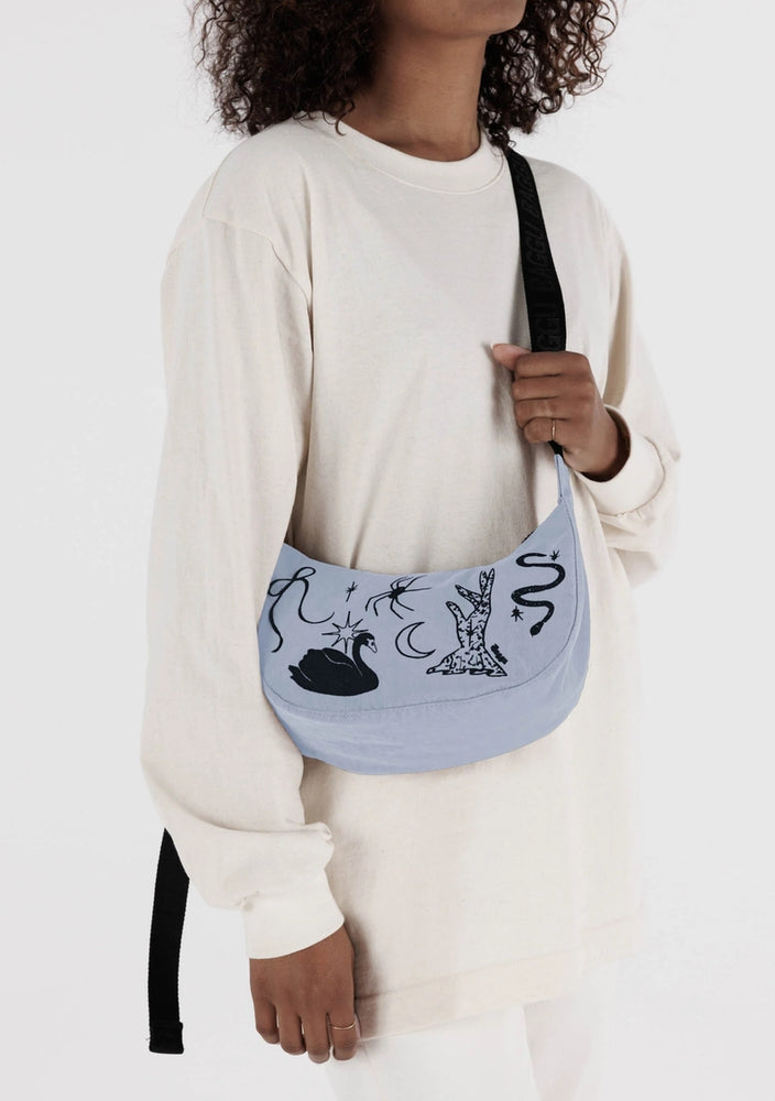 
                      
                        Small Crescent Bag - Embroidered Ballet Icons
                      
                    