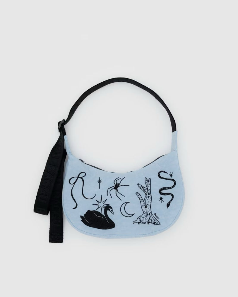 Small Crescent Bag - Embroidered Ballet Icons