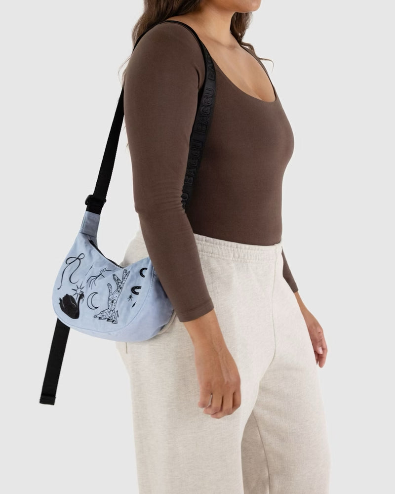 
                      
                        Small Crescent Bag - Embroidered Ballet Icons
                      
                    