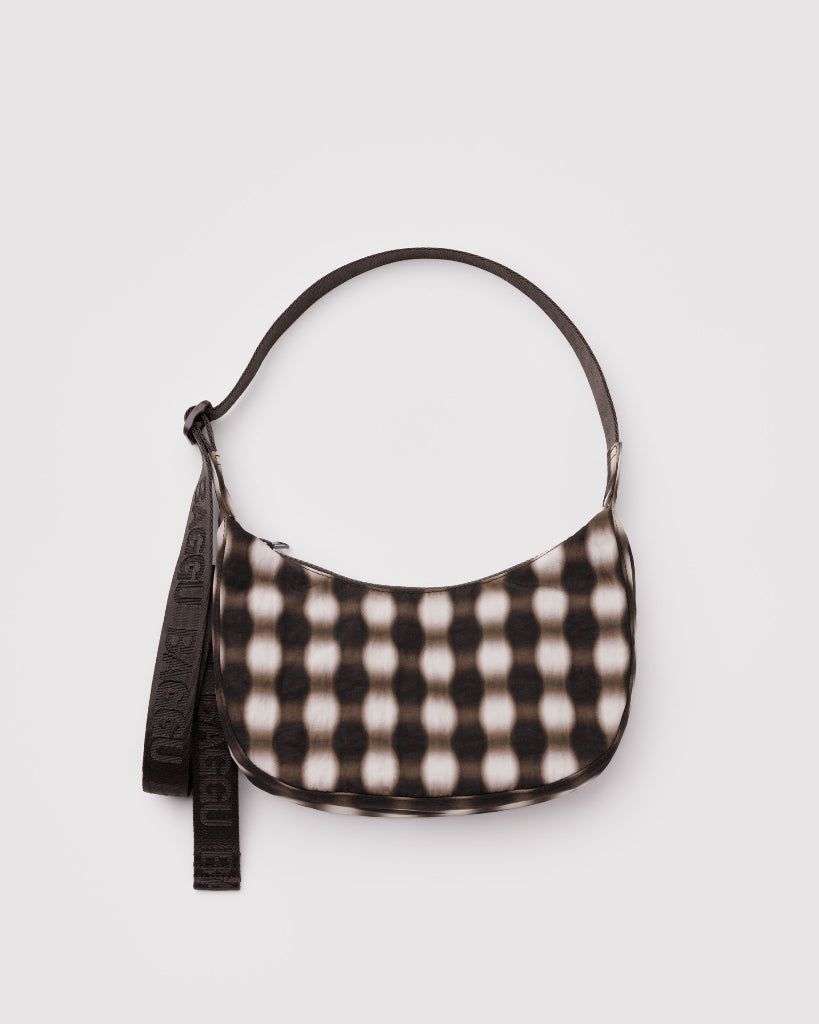 Small Crescent Bag - Blurred Gingham Brown [PRE ORDER]