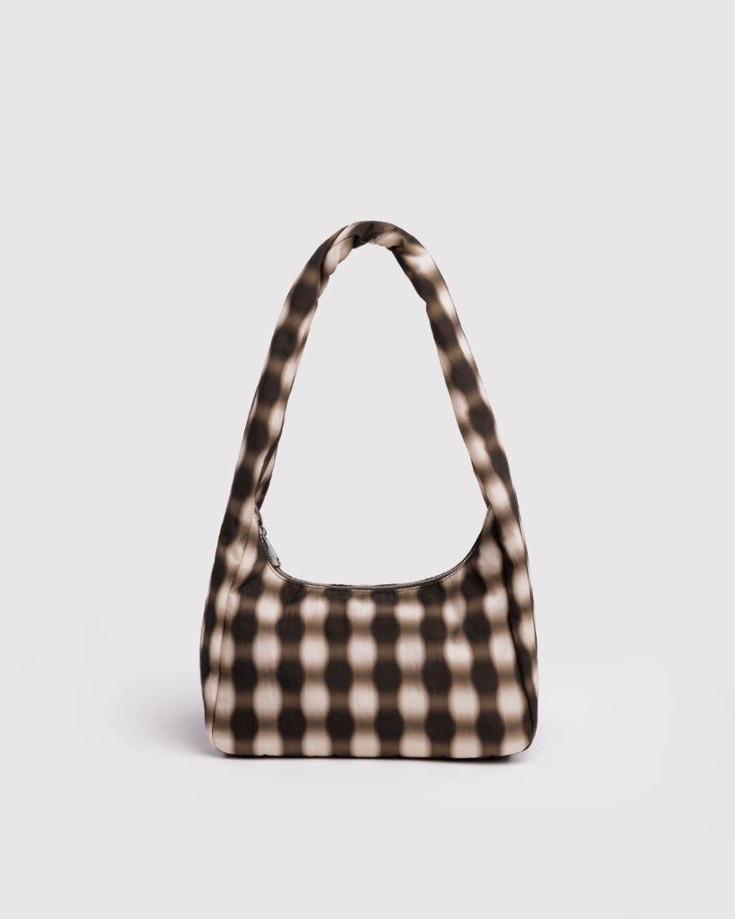 Small Meringue Bag - Blurred Gingham Brown