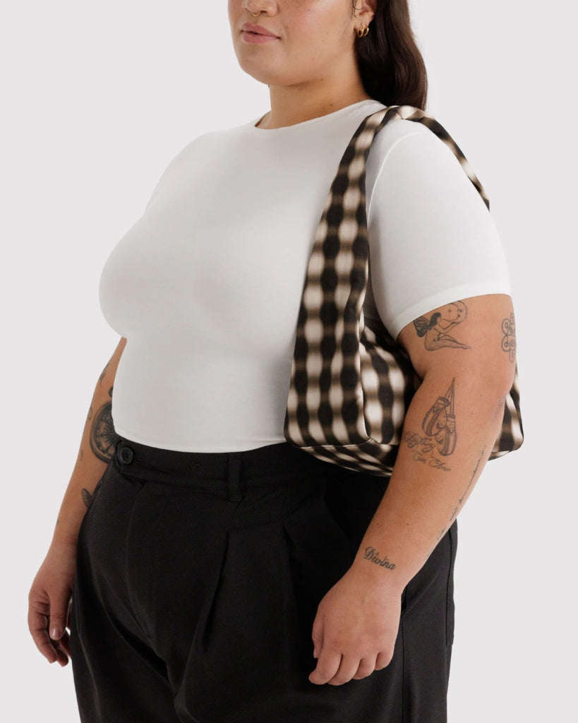 Small Meringue Bag - Blurred Gingham Brown