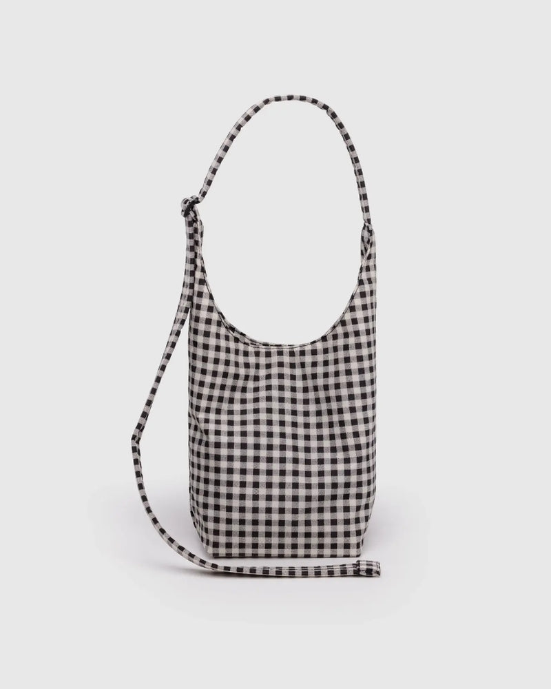 Small Nylon Sling Bag - Black & White Gingham [PRE ORDER]