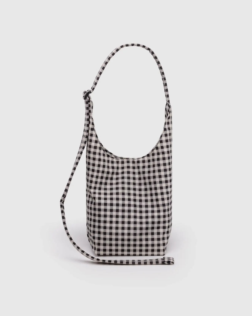 Small Nylon Sling Bag - Black & White Gingham [PRE ORDER]