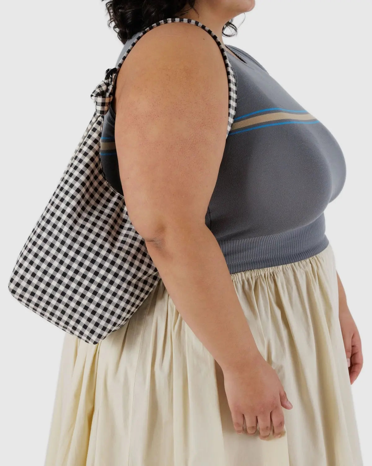 Small Nylon Sling Bag - Black & White Gingham [PRE ORDER]