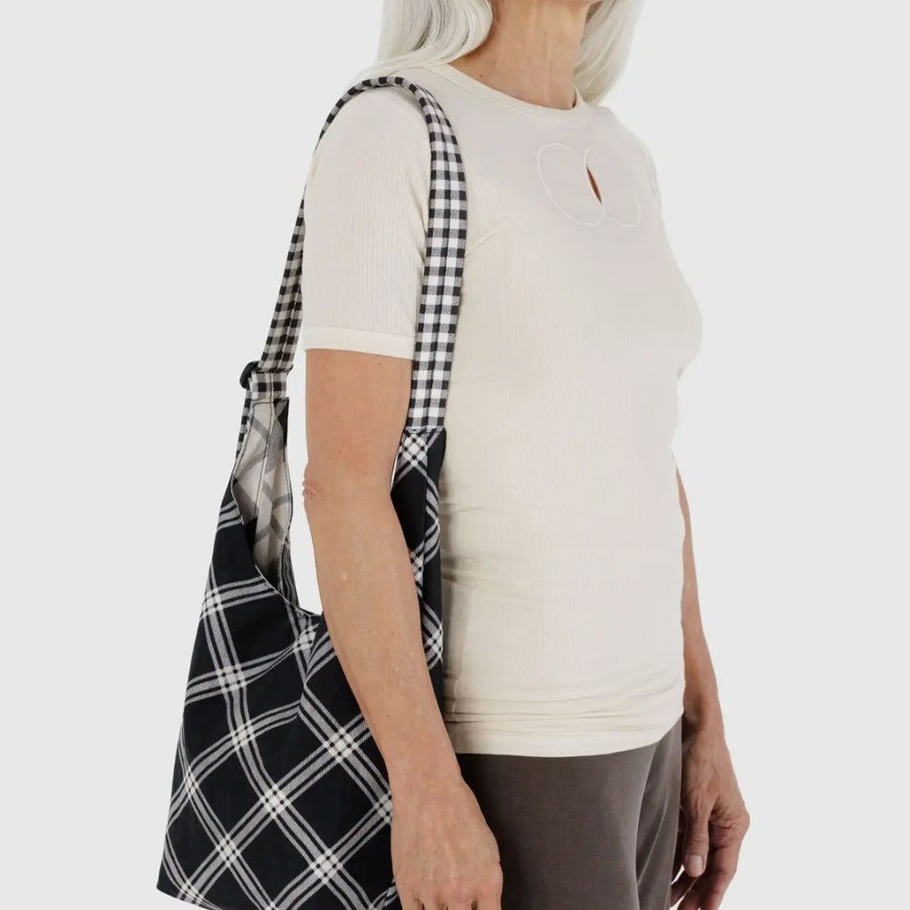 Small Nylon Sling Bag - Mixed Plaid [PRE ORDER]