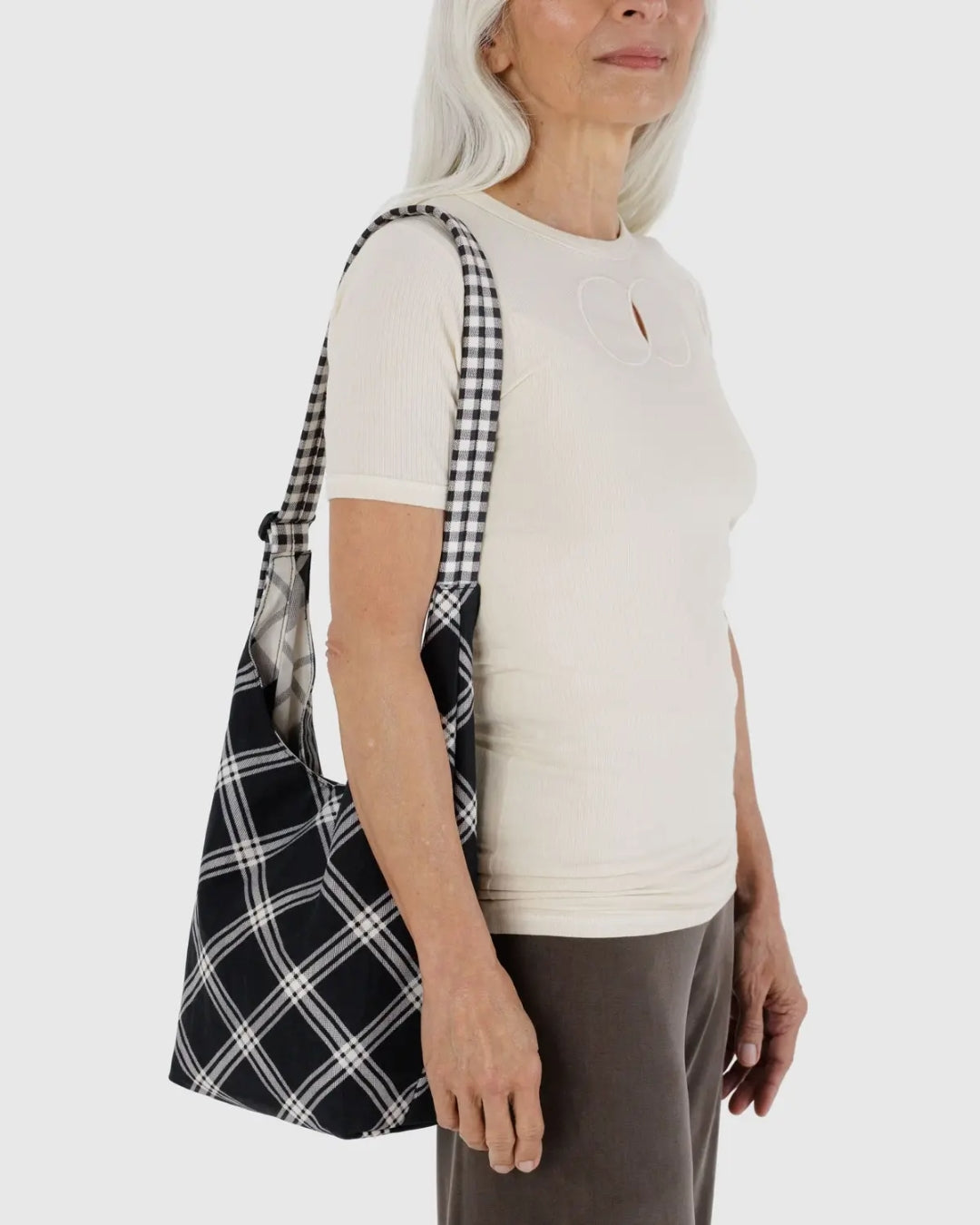 Small Nylon Sling Bag - Mixed Plaid [PRE ORDER]