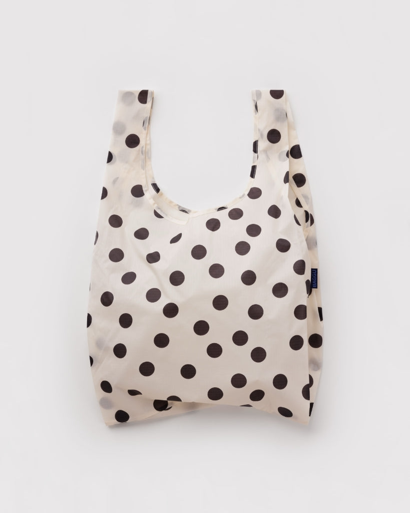 Standard Reusable Bag - Cream & Black Polkadot