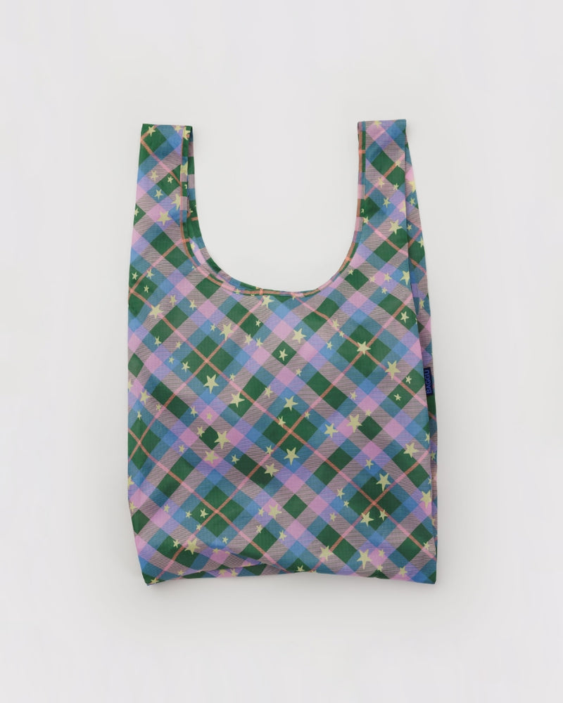 Standard Reusable Bag - Green Star Plaid [PRE ORDER]