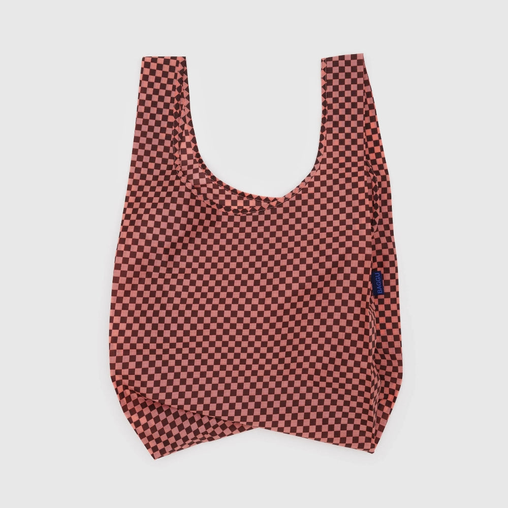 Standard Reusable Bag - Pink Brown Check