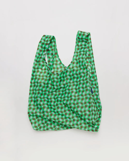 Standard Reusable Bag - Wavy Gingham Green