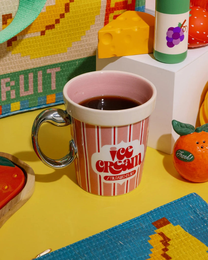 Hot Stuff Big Ceramic Mug - Strawberry Ice Cream Pint [PRE ORDER]