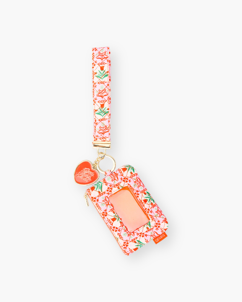 Lanyard Keychain - Pink Tile Floral [PRE ORDER]