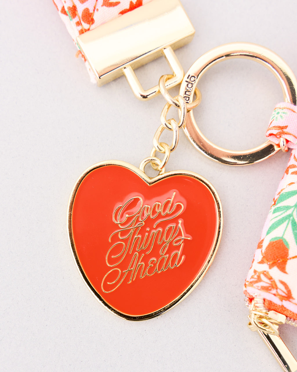 Lanyard Keychain - Pink Tile Floral [PRE ORDER]