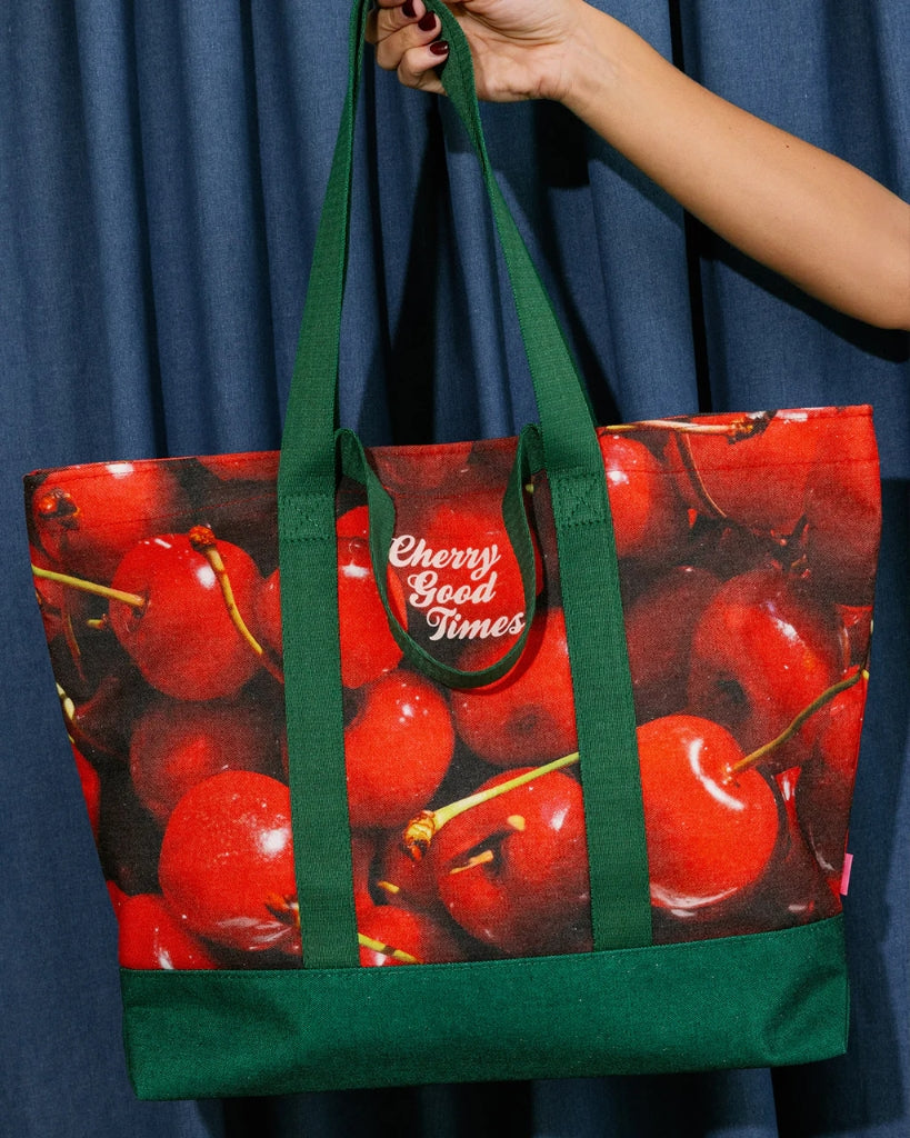 Large Canvas Tote Bag - Cherries [PRE ORDER]