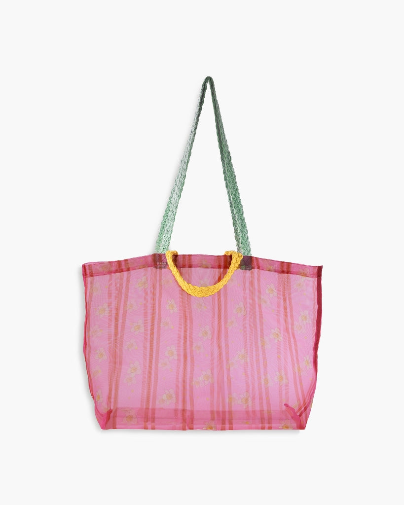 Mesh Market Bag - Floral Stripe