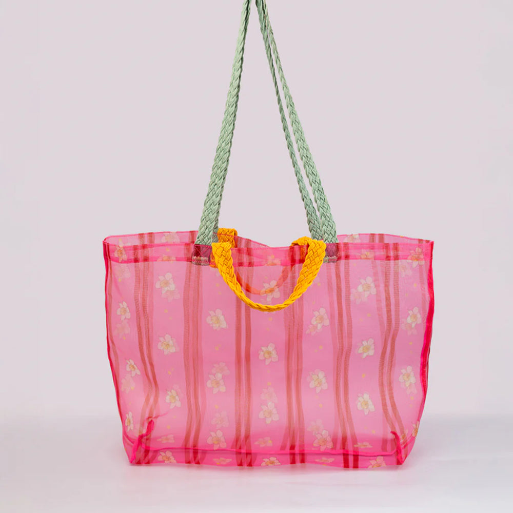 Mesh Market Bag - Floral Stripe