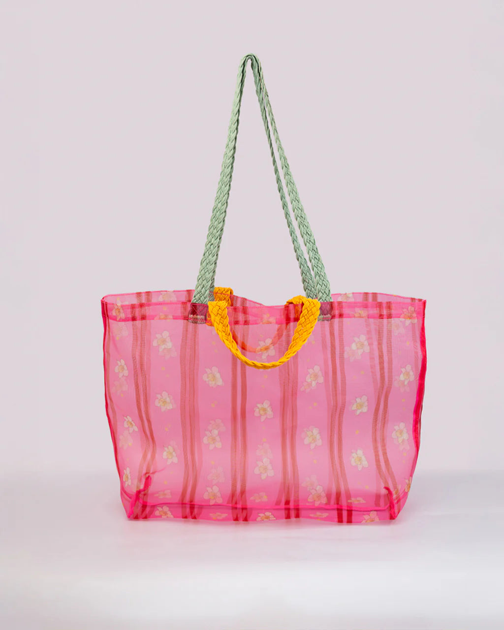 Mesh Market Bag - Floral Stripe