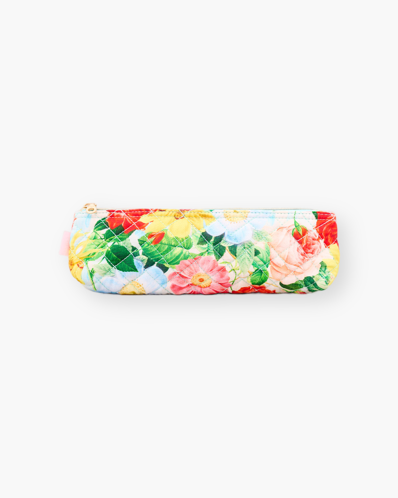 Quilted Pencil Pouch - Oil Paint Floral [PRE ORDER]