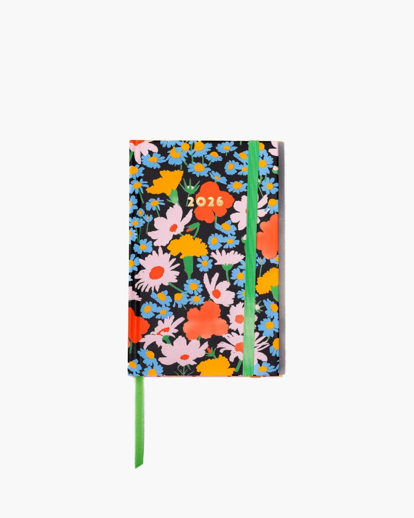 12-Month Annual Planner Classic 2026 - Black Floral [PRE ORDER]