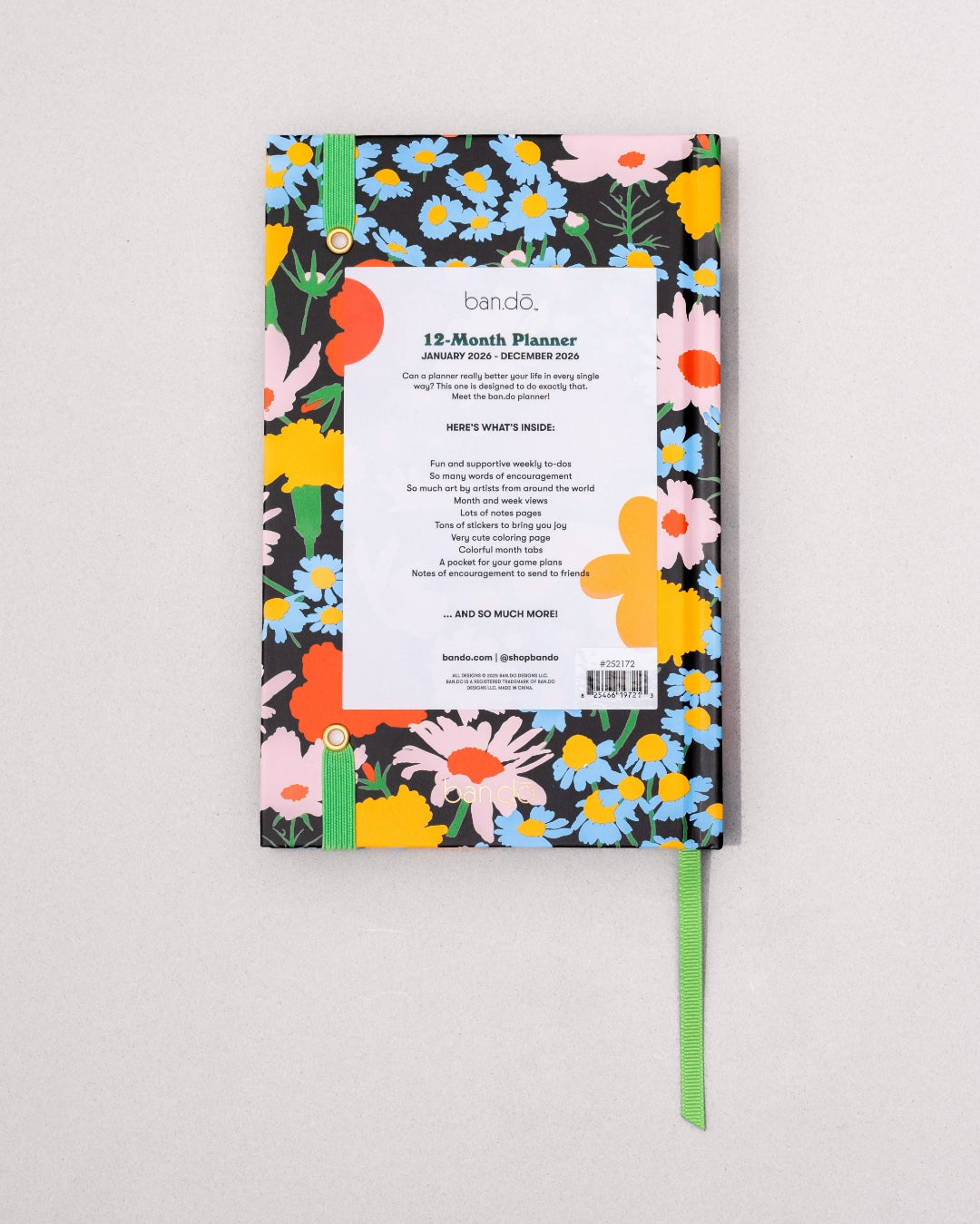 12-Month Annual Planner Classic 2026 - Black Floral [PRE ORDER]