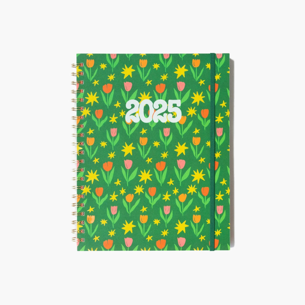 12-Month Soft Cover Planner Large 2025 - Green Tulips