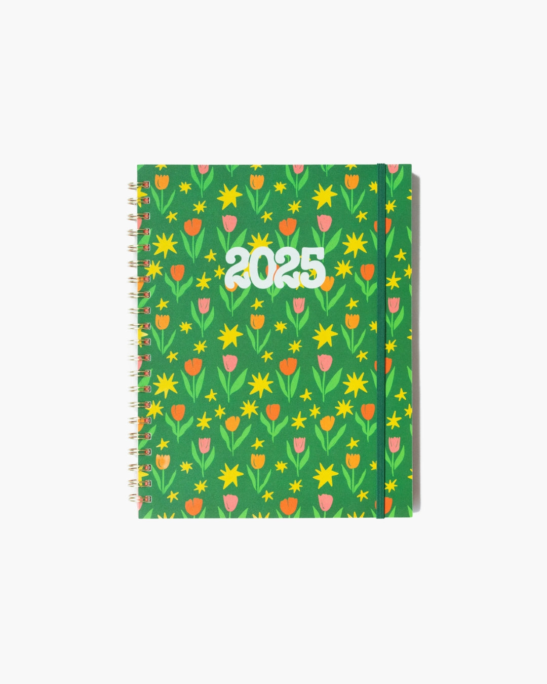 12-Month Soft Cover Planner Large 2025 - Green Tulips