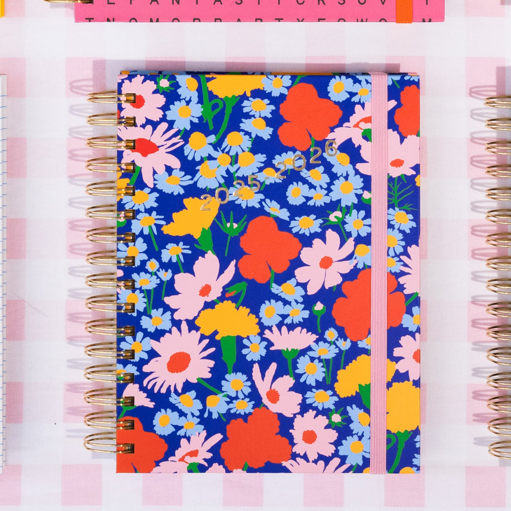 17-Month Planner [2025/2026] Medium - Blue Floral [PRE ORDER]