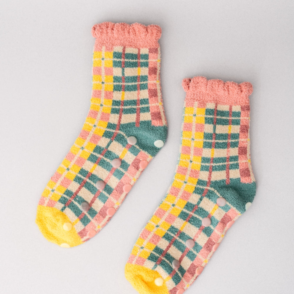 Cozy Grip Socks - Plaid [PRE ORDER]