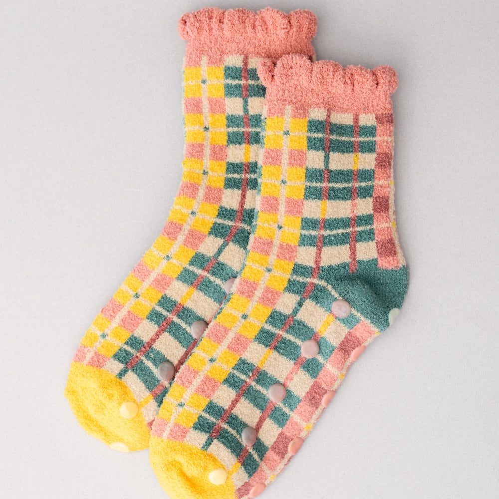 Cozy Grip Socks - Plaid [PRE ORDER]