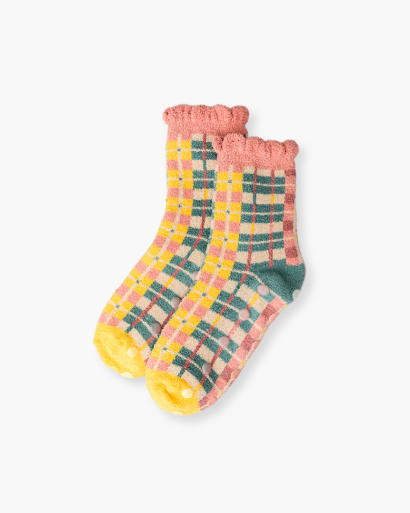 Cozy Grip Socks - Plaid [PRE ORDER]