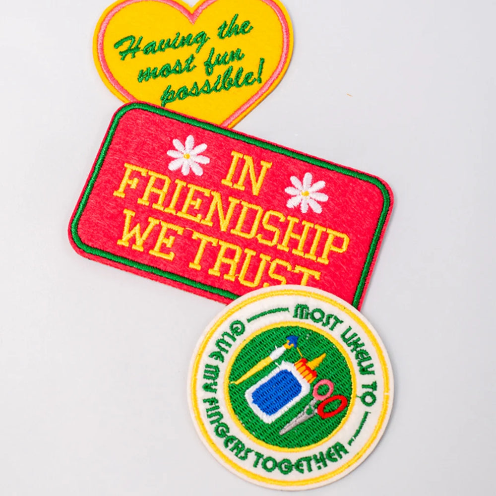 
                      
                        Embroidered Sticker Patches - In Friendship We Trust [PRE ORDER]
                      
                    