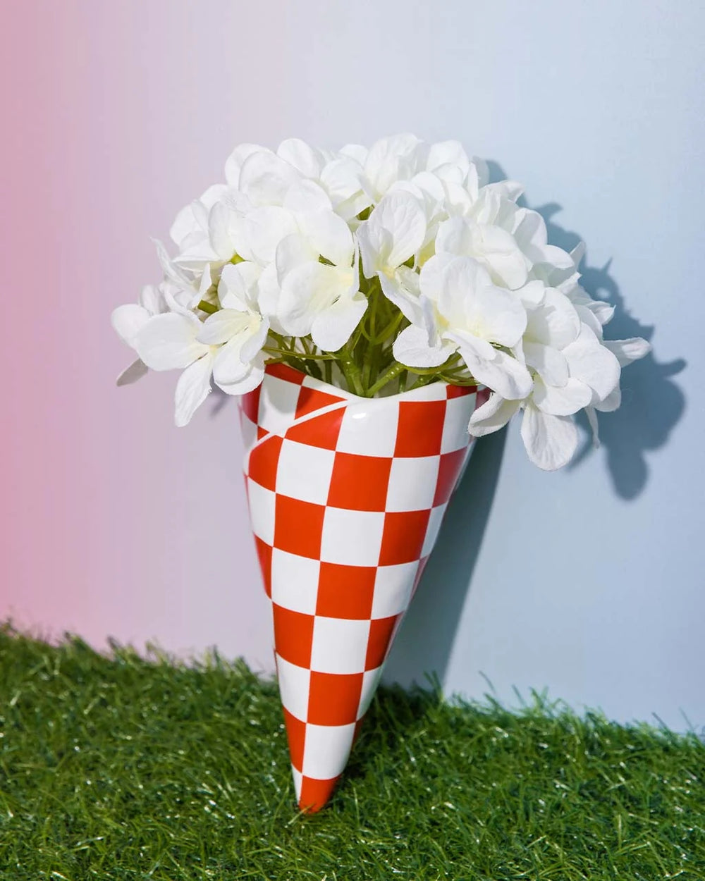 Flower Vase - Checkered Bag