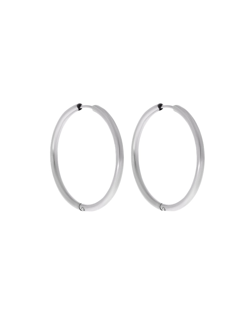 Earrings - Thin Ruby Silver [PRE ORDER]