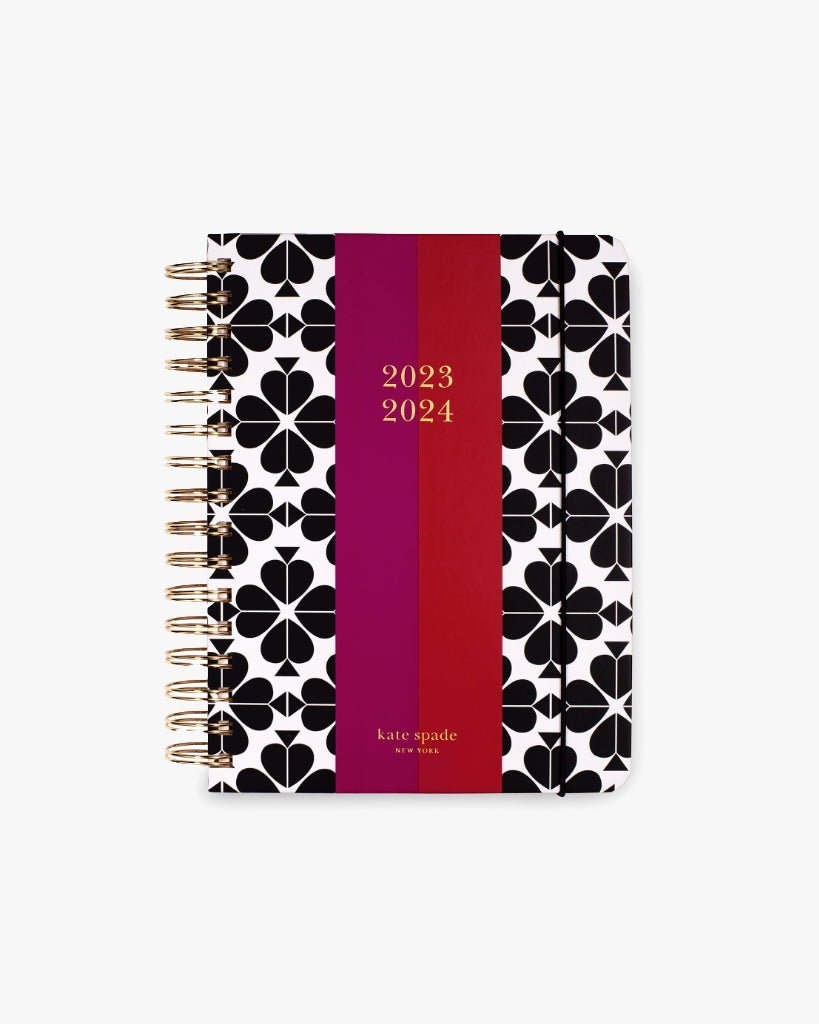 17-Month Large Planner [2023/2024] - Black Spade Flower