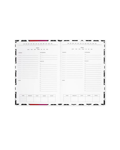 Daily To-Do Planner - Black Spade Flower