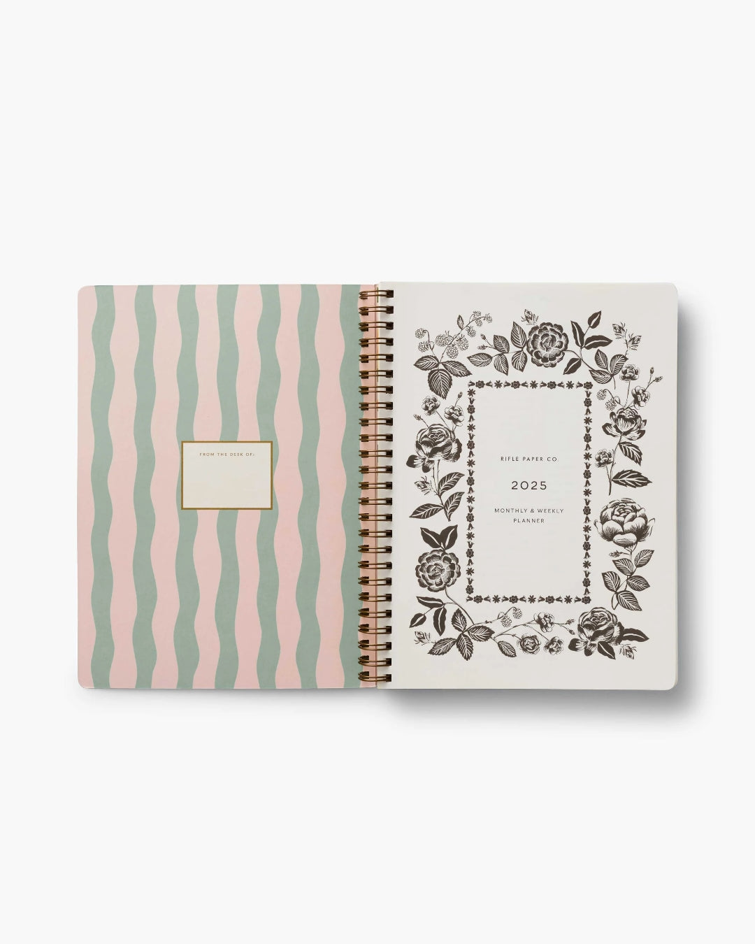 12-Month Softcover Spiral Planner 2025 - Roses