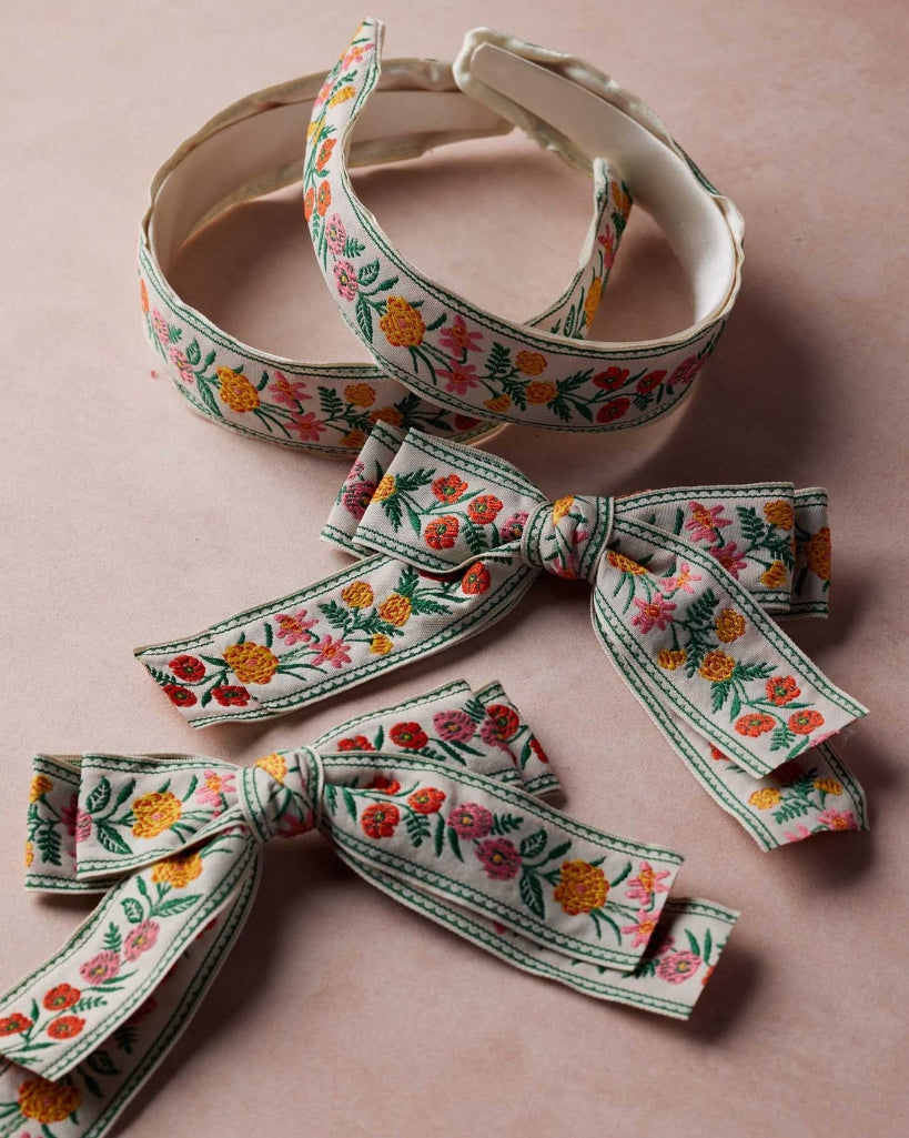 Jacquard Bow Clip - Garden Study [PRE ORDER]