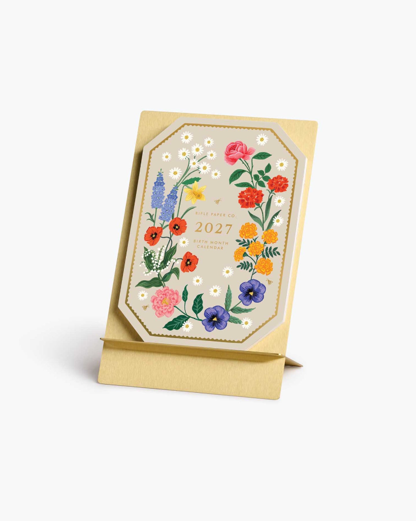 Brass Easel Desk Calendar 2027 - Birth Month [PRE ORDER]